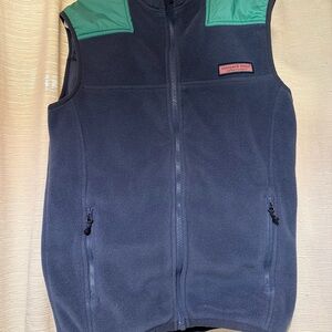 Vineyard Vines Gray Blue Vest with Teal Accents and Whale Logo